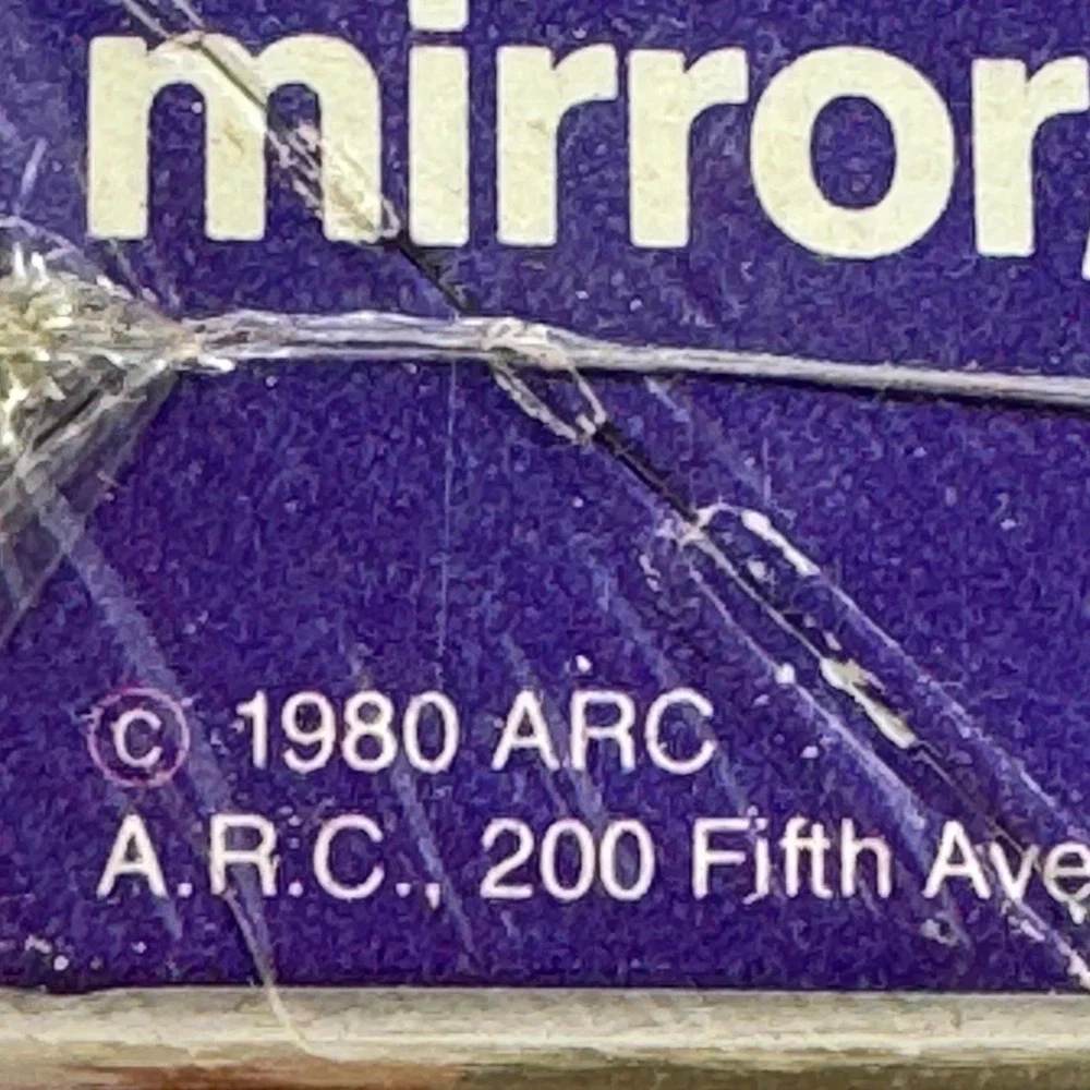 Vintage 1980 ARC Mirror Brush Comb Set Purple Floral Girl Graphic New Old Stock